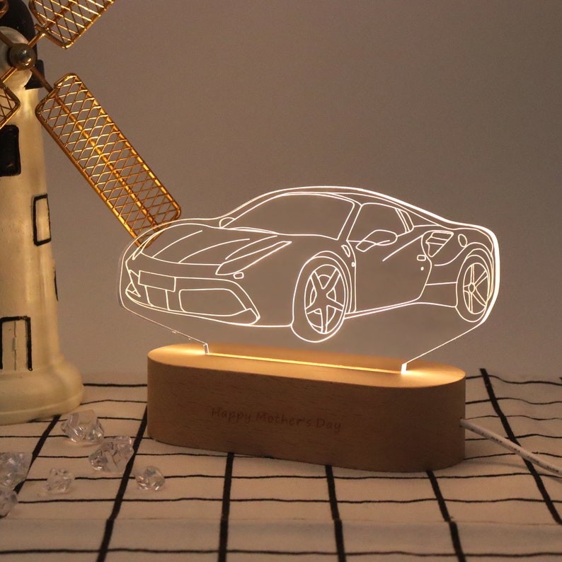 🚗 kişiye özel araç fotoğraflı gece lambası 💡