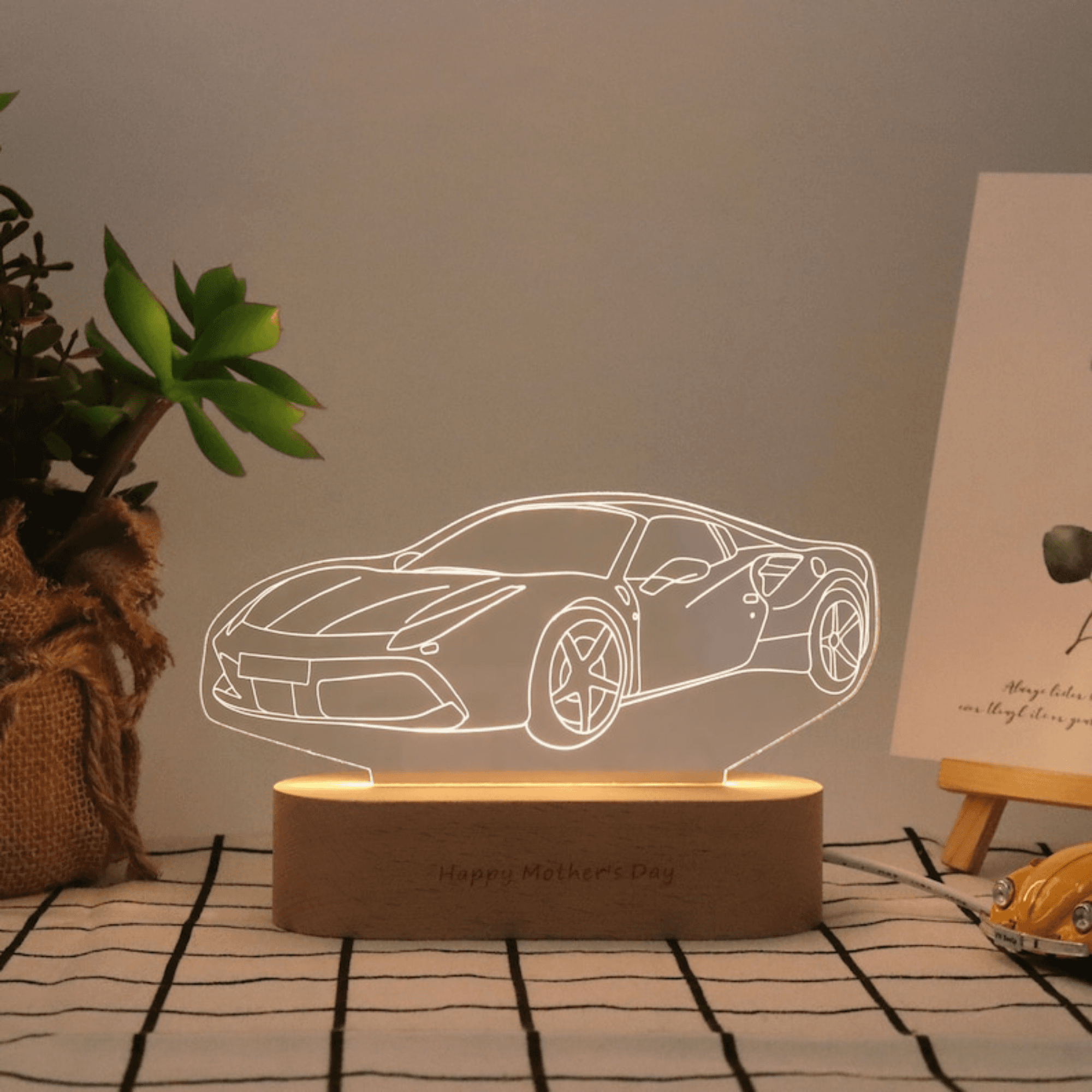 🚗 kişiye özel araç fotoğraflı gece lambası 💡