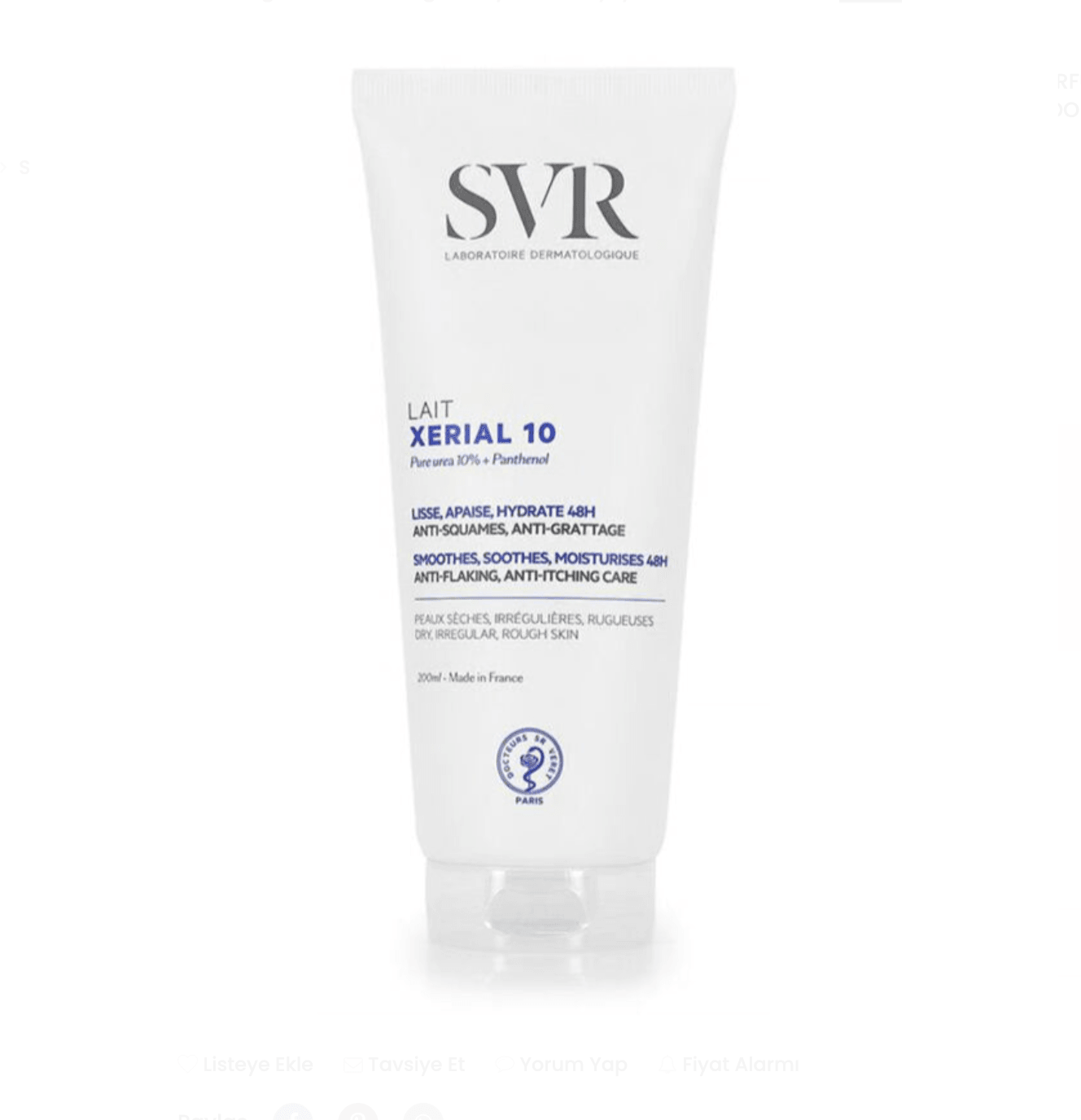 SVR Xerial 10 Lait Corps Body Lotion 200 ml