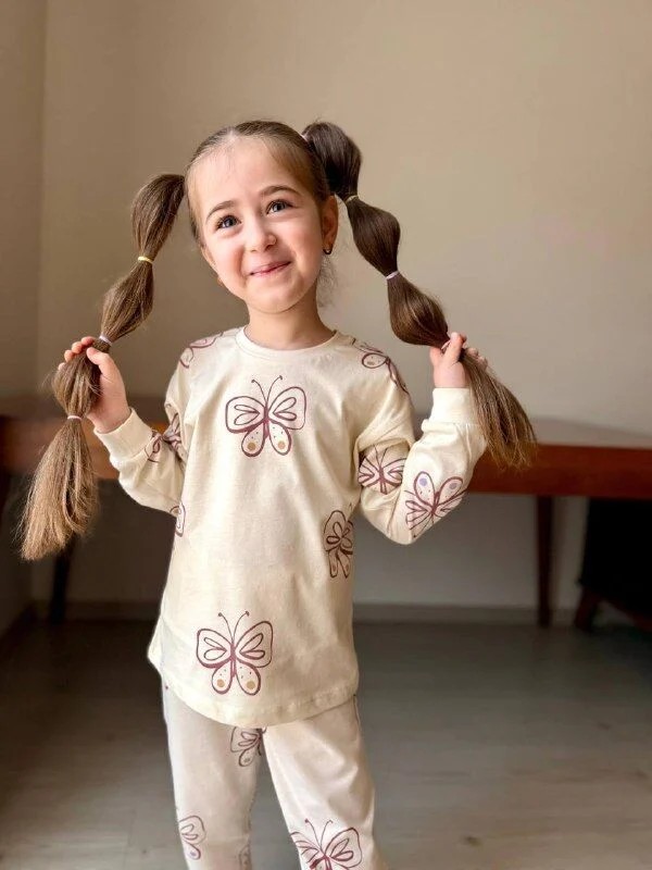 KELEBEK BASKIL 2’Lİ PİJAMA TAKIMI
