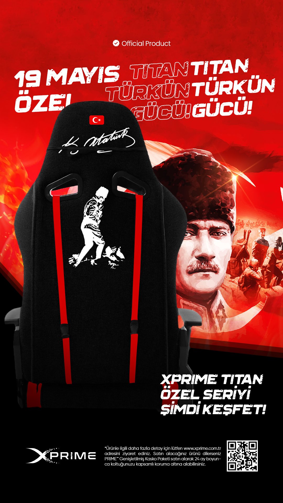 xPrime Titan Atatürk Özel Seri Oyuncu Koltuğu