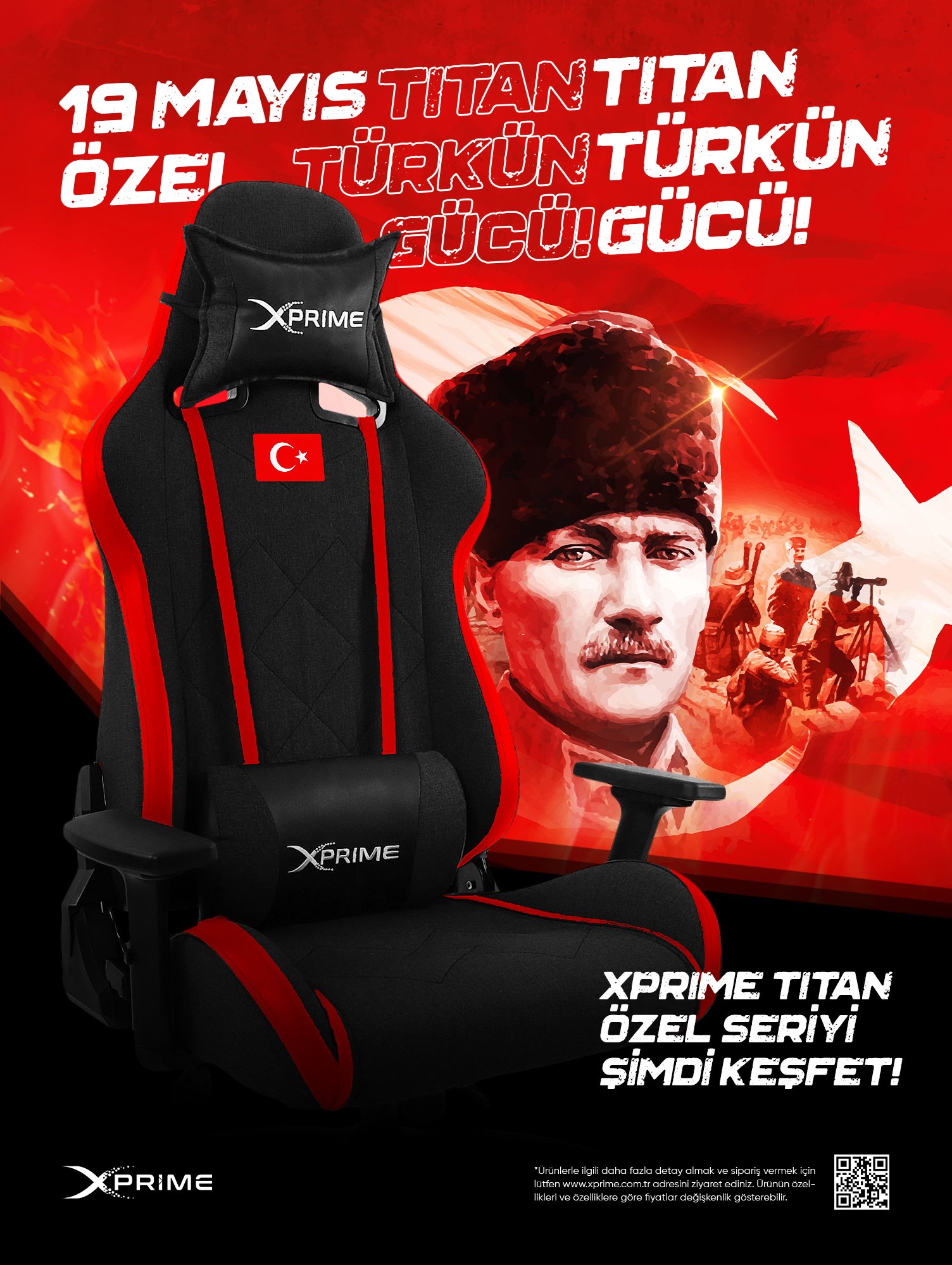 xPrime Titan Atatürk Özel Seri Oyuncu Koltuğu