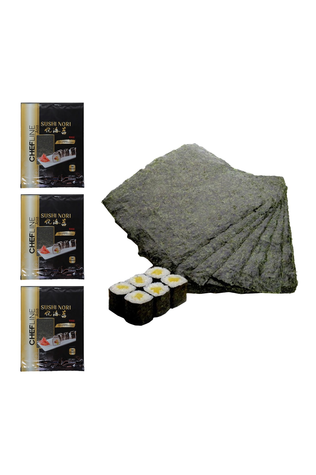 Sushi Nori (Gold) Yosun (10 Yaprak) 25 Grx3 Adet