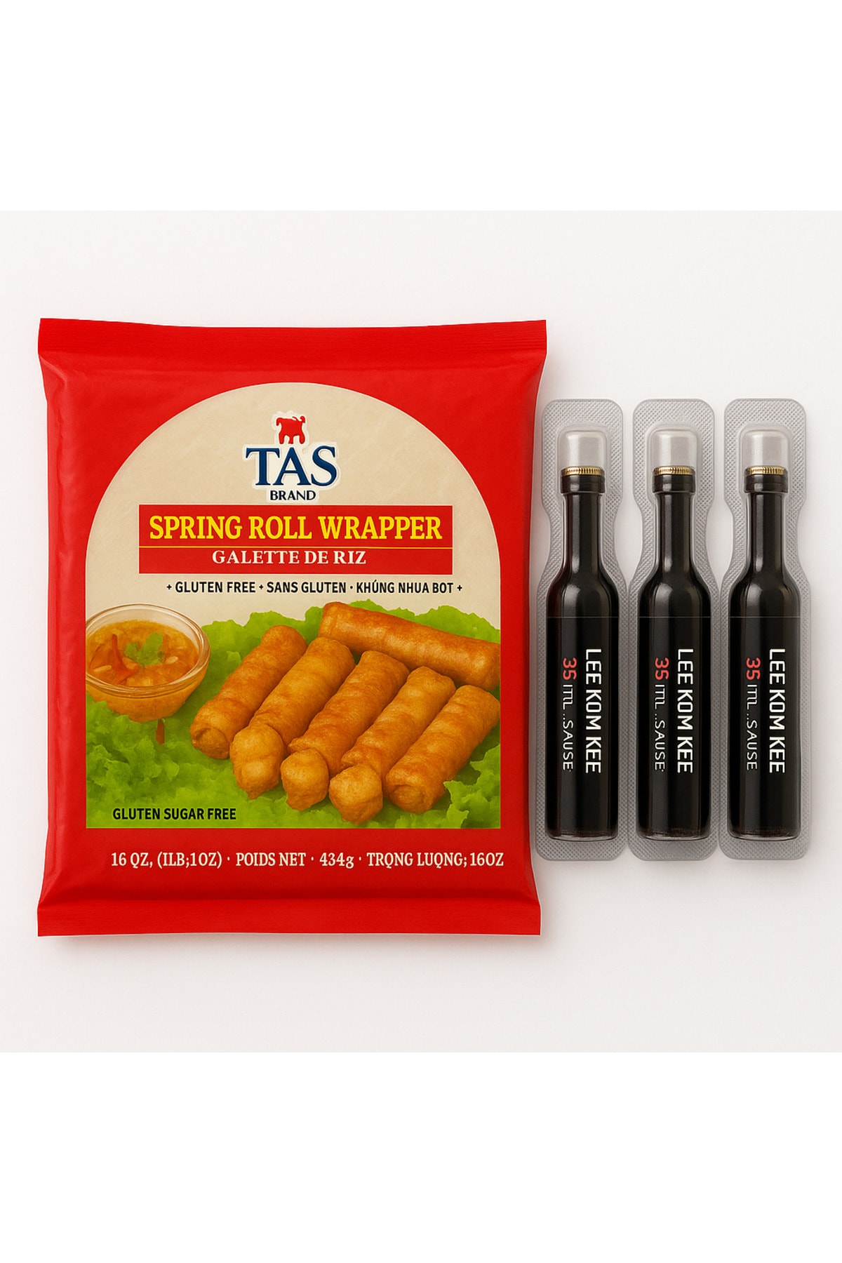 Spring Roll Pirinç Yufkası 454g + 3x10 ml Soya Sosu HEDİYELİ