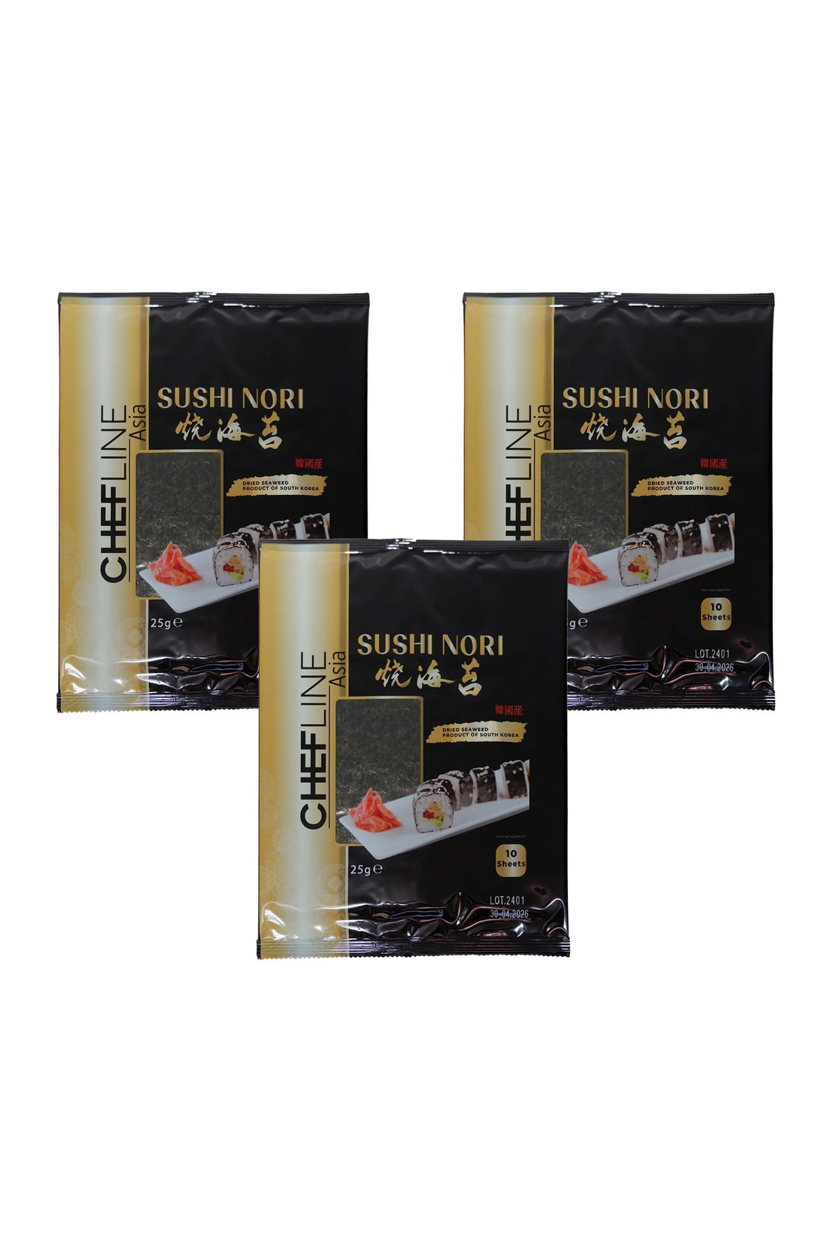 Sushi Nori (Gold) Yosun (10 Yaprak) 25 Grx3 Adet