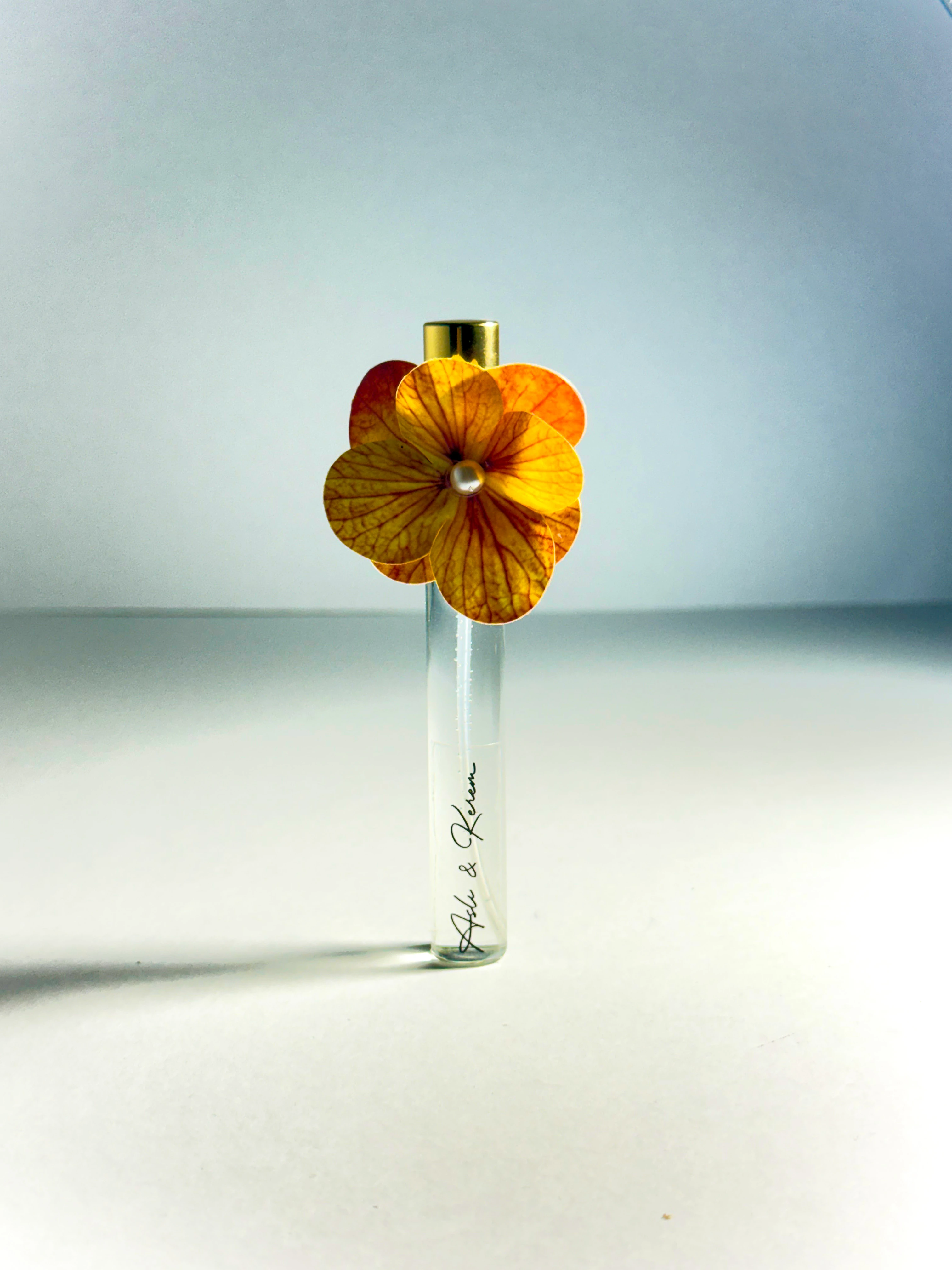 Fısfıs Cam Şişede Dekoratif Kolonya - Soft Turuncu- 20 Adet -Söz, Nişan, Düğün, Doğum Hediyelikleri