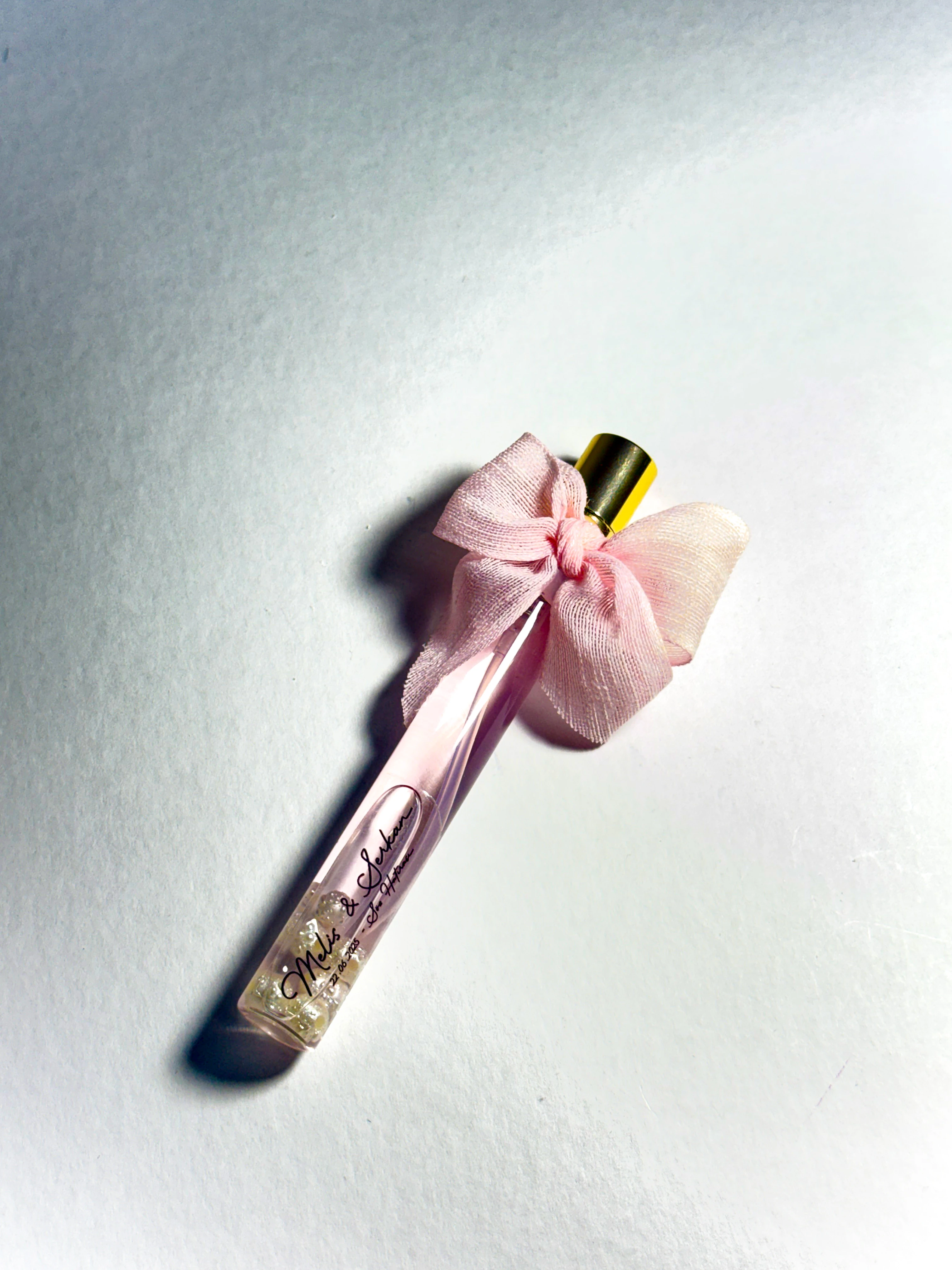 Fısfıs Cam Şişede Dekoratif Kolonya - Pembe- 20 Adet -Söz, Nişan, Düğün, Doğum Hediyelikleri