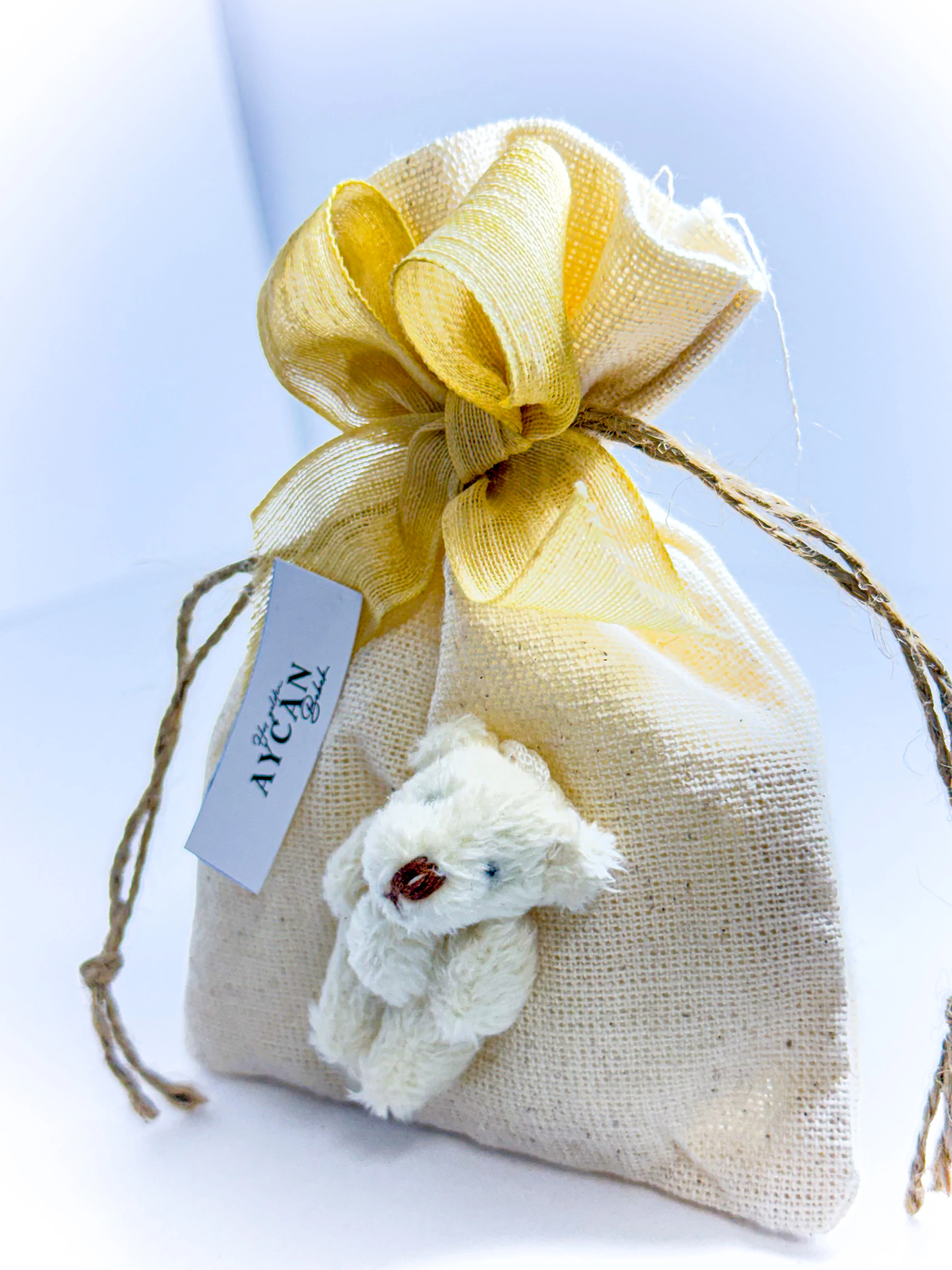 Ayıcık Süslemeli Lavanta Kesesi - 20 Adet - Doğum, Söz, Nişan, Düğün Hediyelikleri