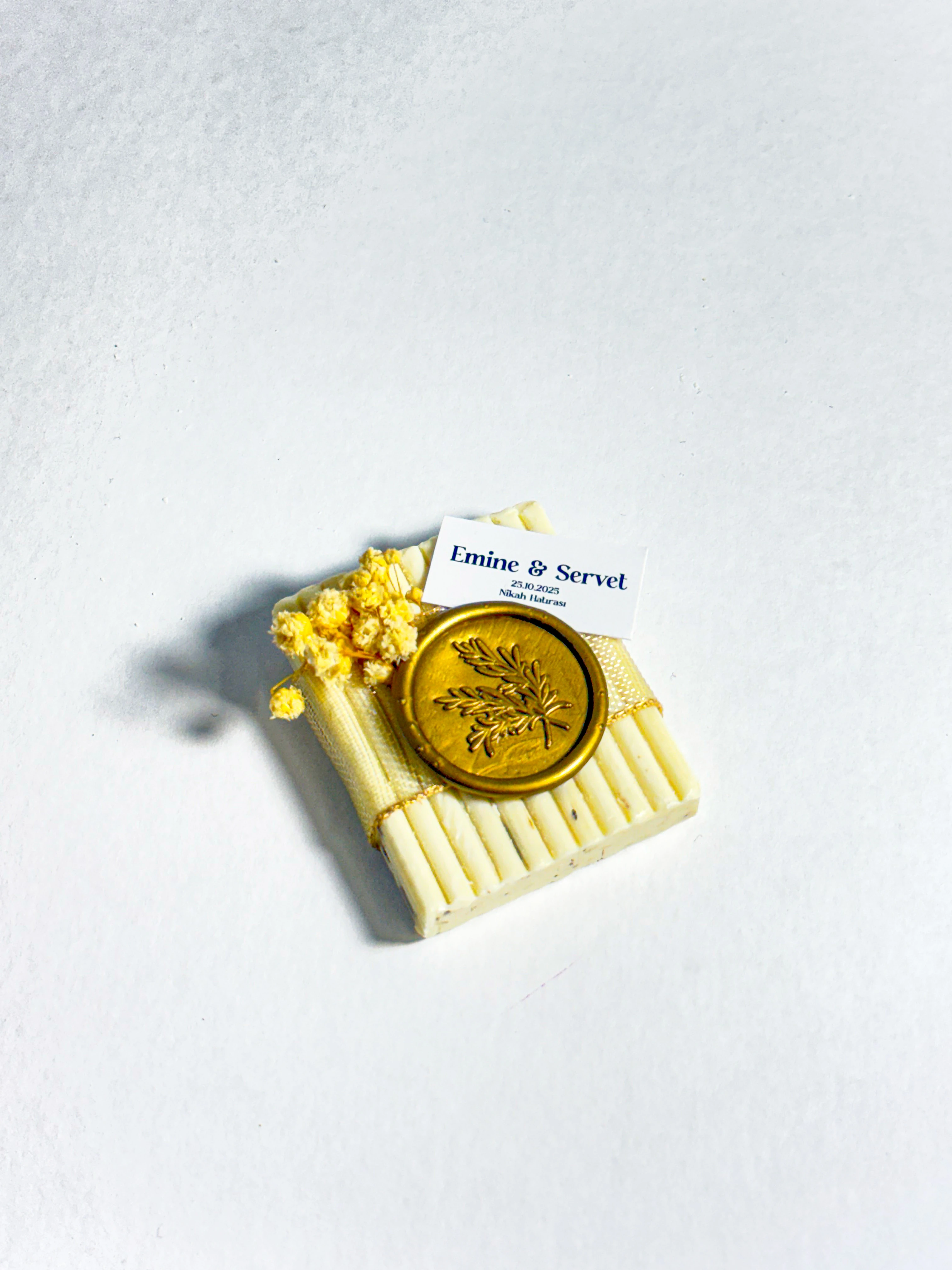 Mühür ve Çiçek Süslemeli Kokulu Sabun - 20 Adet - Doğum, Söz, Nişan, Düğün Hediyelikleri