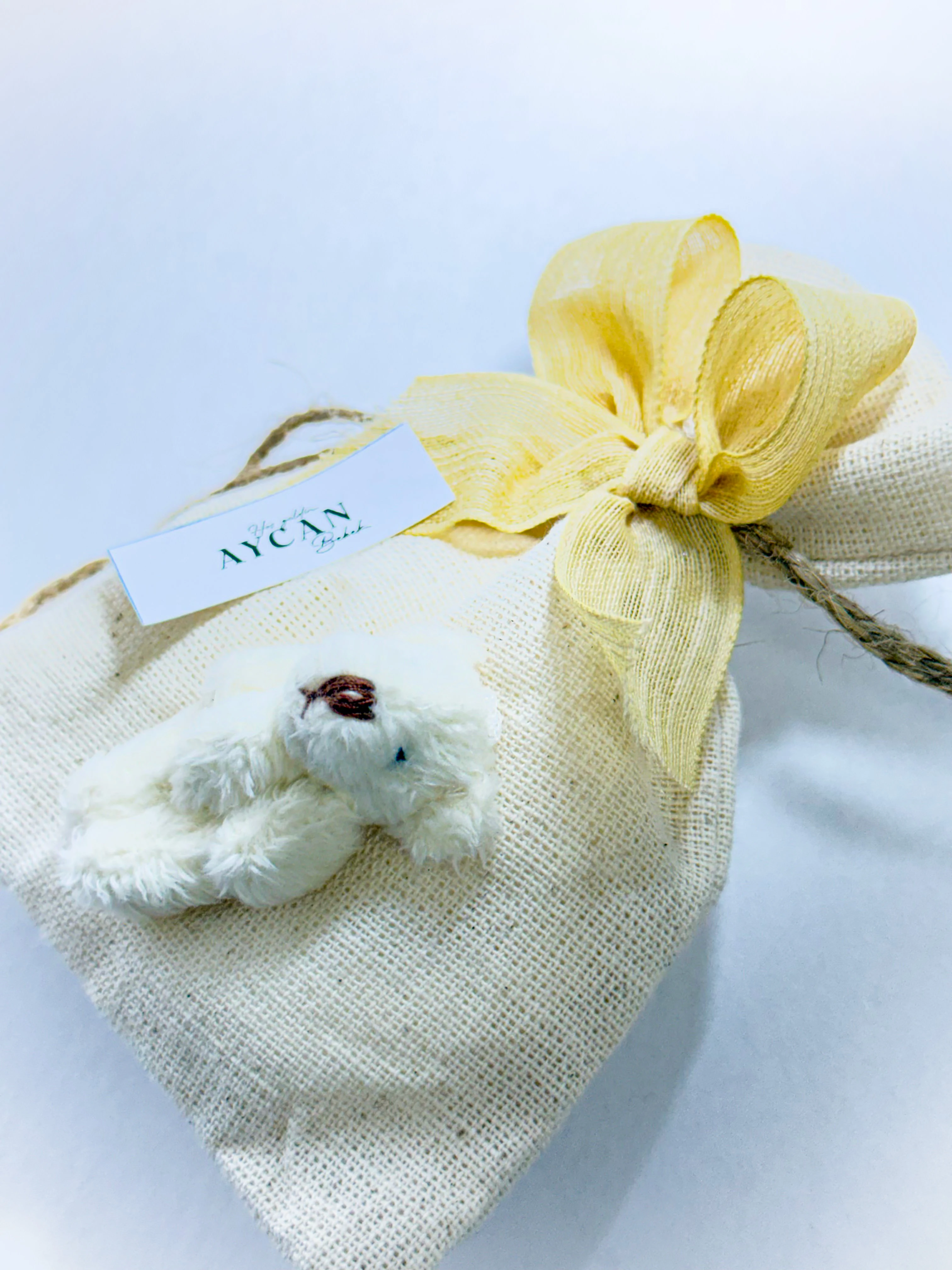 Ayıcık Süslemeli Lavanta Kesesi - 20 Adet - Doğum, Söz, Nişan, Düğün Hediyelikleri