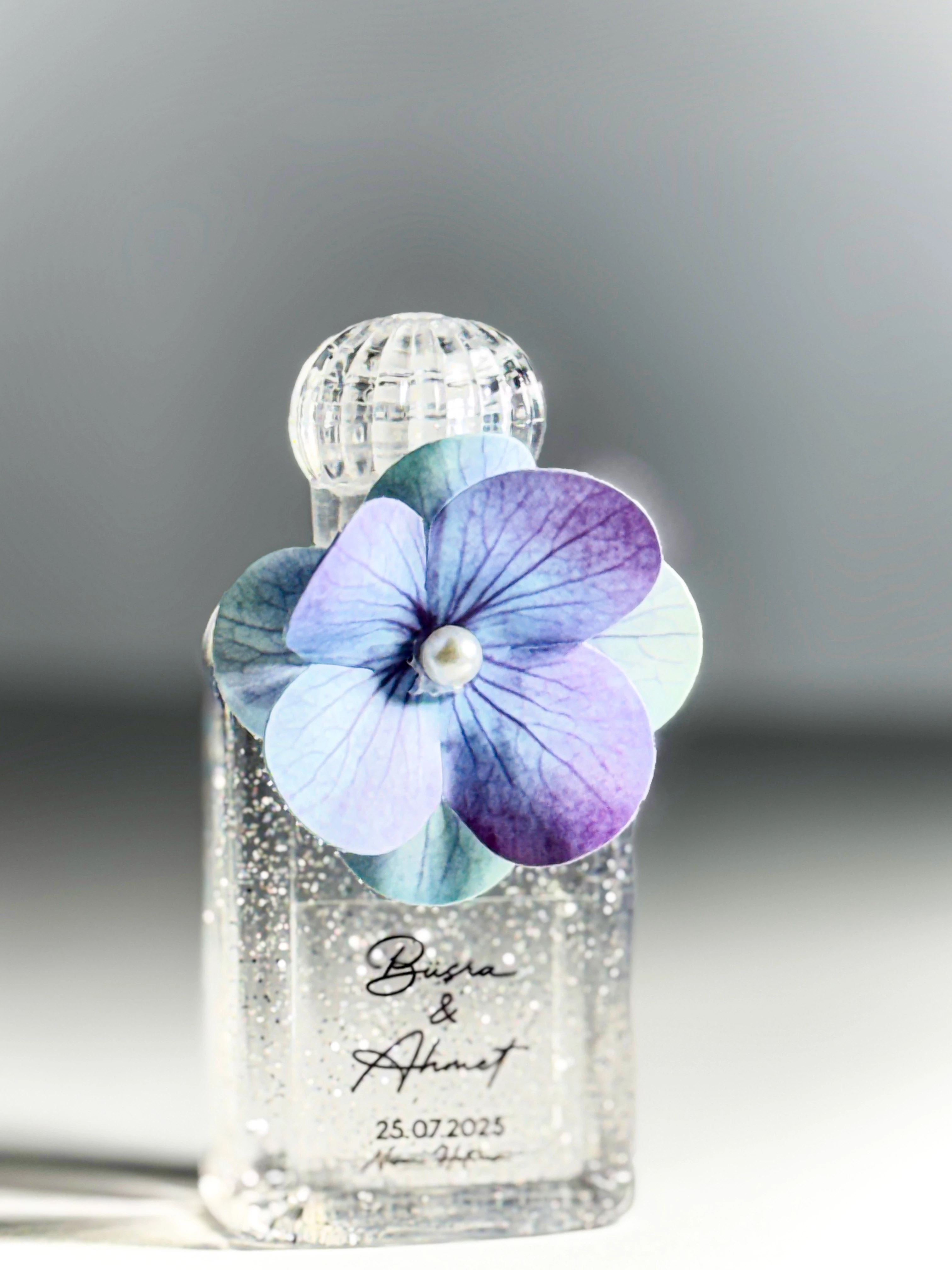 Plastik Şişede Dekoratif Kolonya - Soft Mavi- 20 Adet -Söz, Nişan, Düğün, Doğum Hediyelikleri