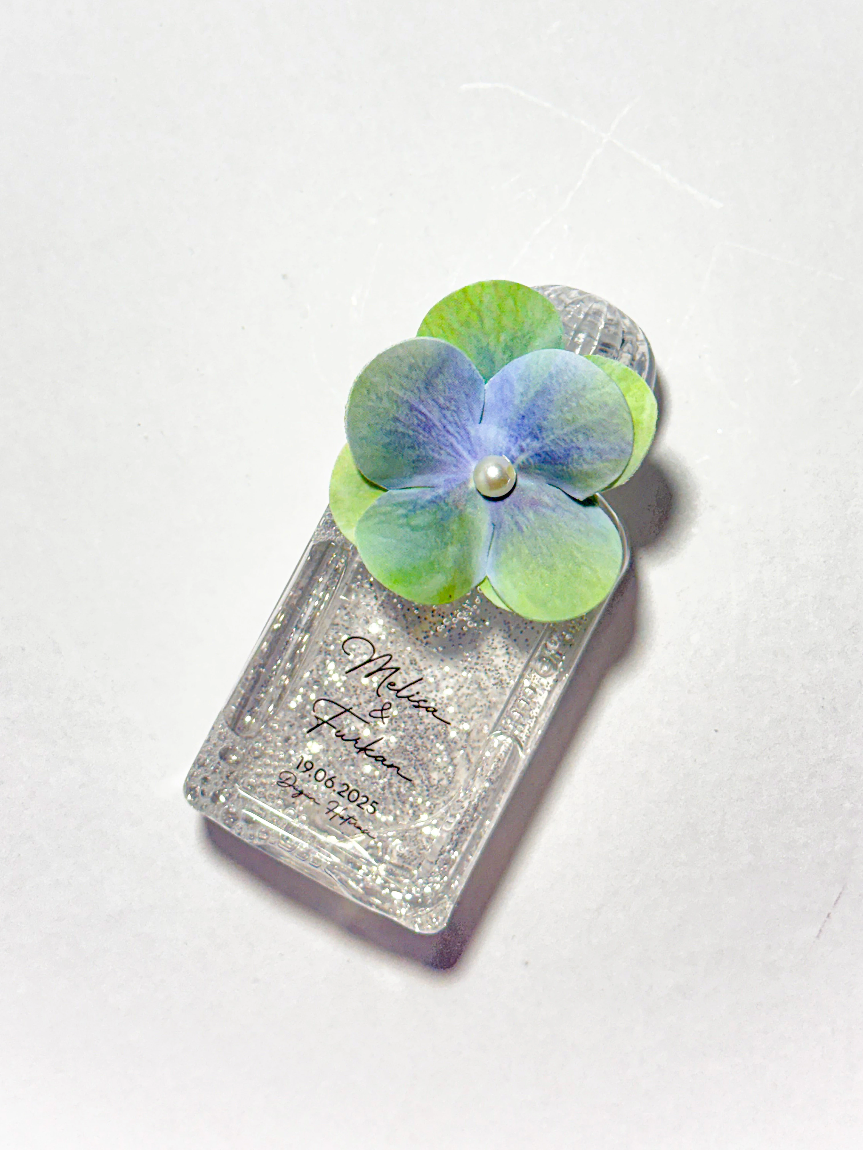 Plastik Şişede Dekoratif Kolonya - Soft Yeşil- 20 Adet -Söz, Nişan, Düğün, Doğum Hediyelikleri