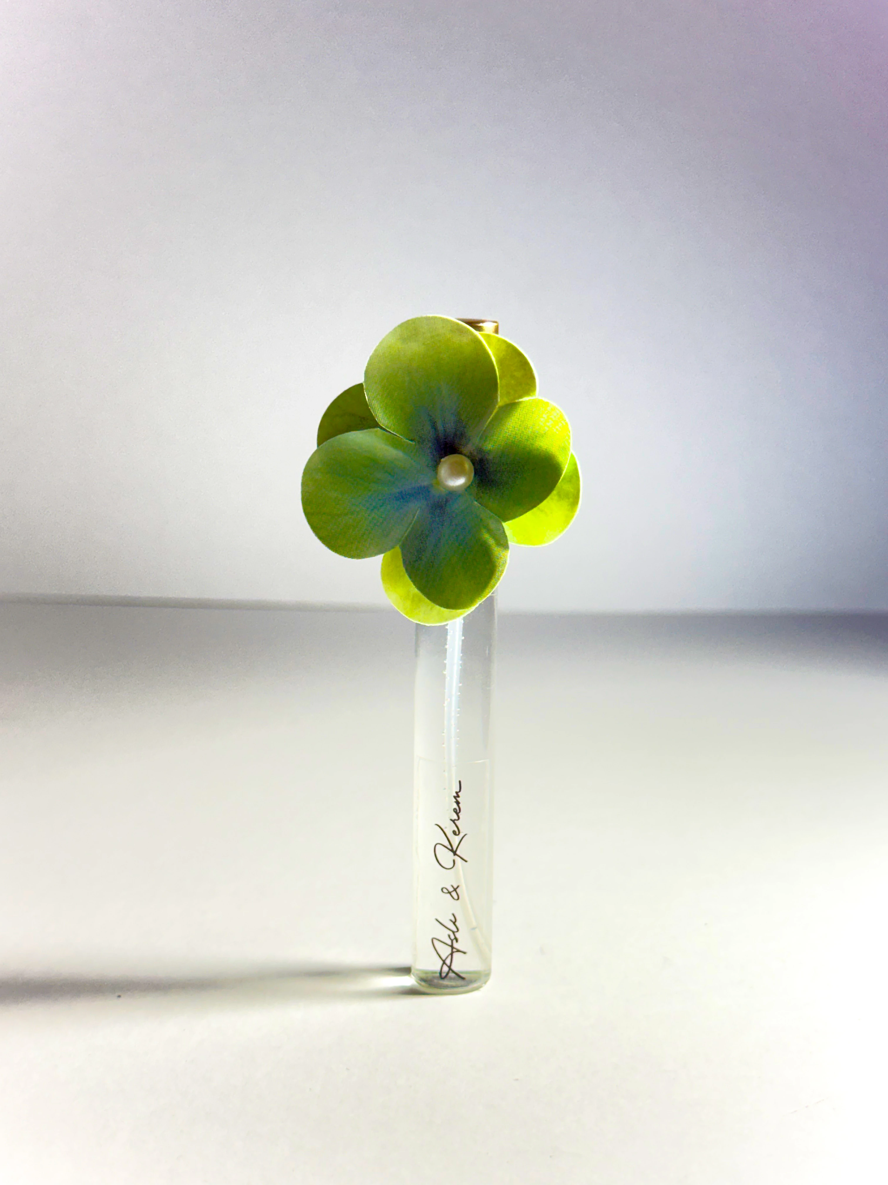 Fısfıs Cam Şişede Dekoratif Kolonya - Soft Yeşil- 20 Adet -Söz, Nişan, Düğün, Doğum Hediyelikleri