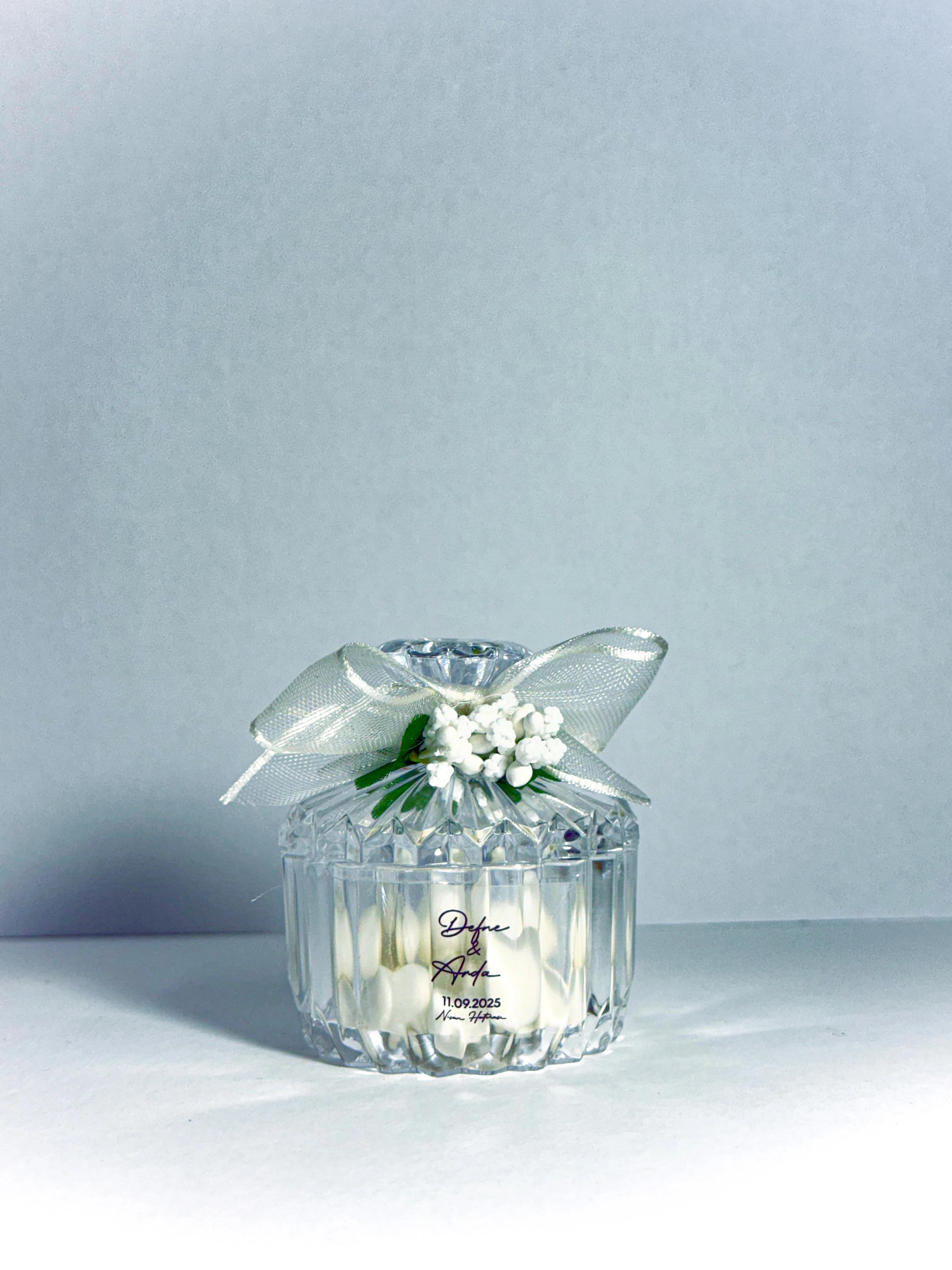 Kristal Kapaklı Badem Şekeri - 20 Adet - Söz, Nişan, Düğün Hediyelikleri