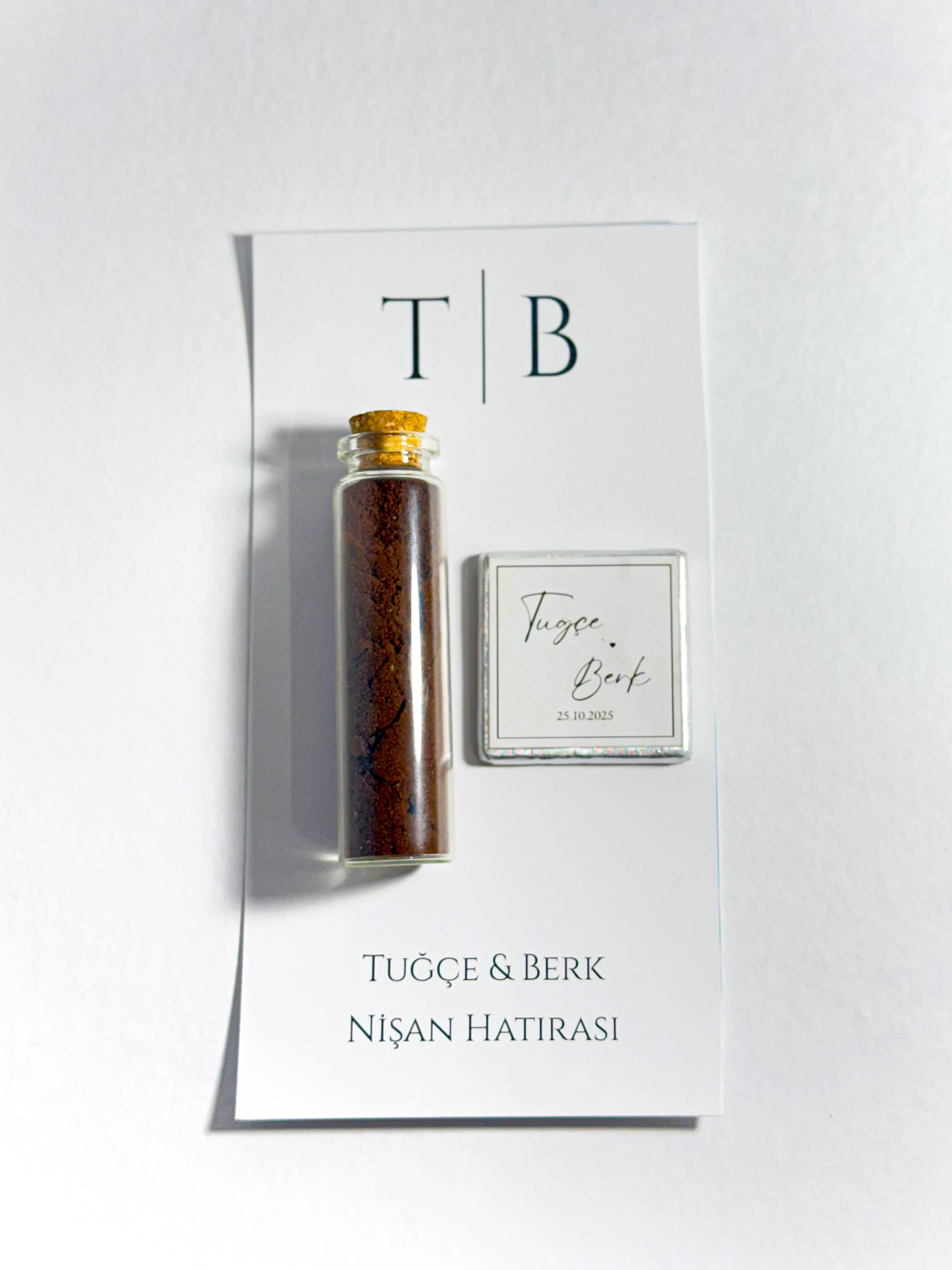 Kağıt Baskılı Türk Kahvesi ve Çikolata Seti - 20 Adet - Doğum, Söz, Nişan, Düğün Hediyelikleri