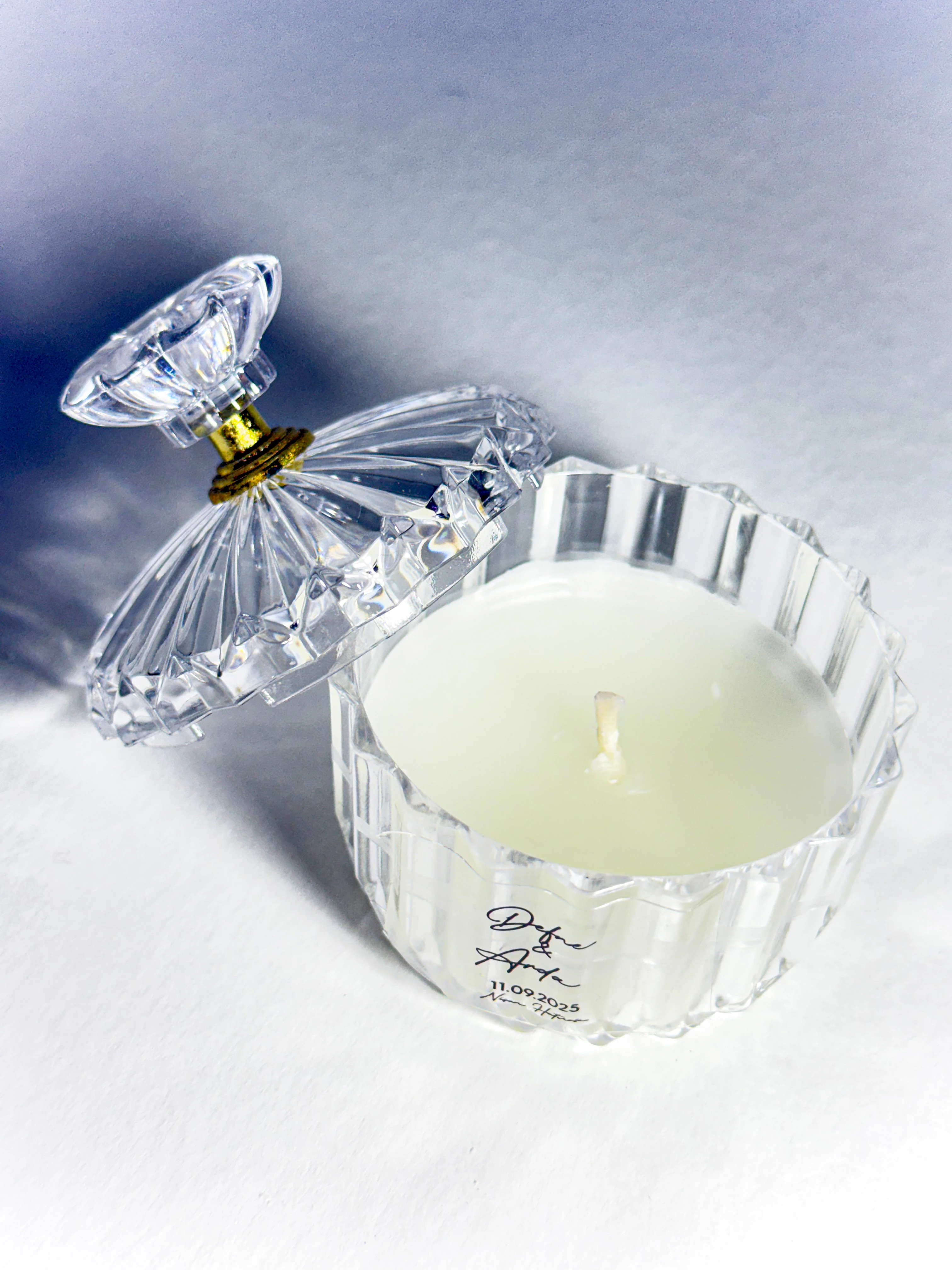 Kristal Kapaklı Dekoratif Mum - 20 Adet - Doğum, Söz, Nişan, Düğün Hediyelikleri