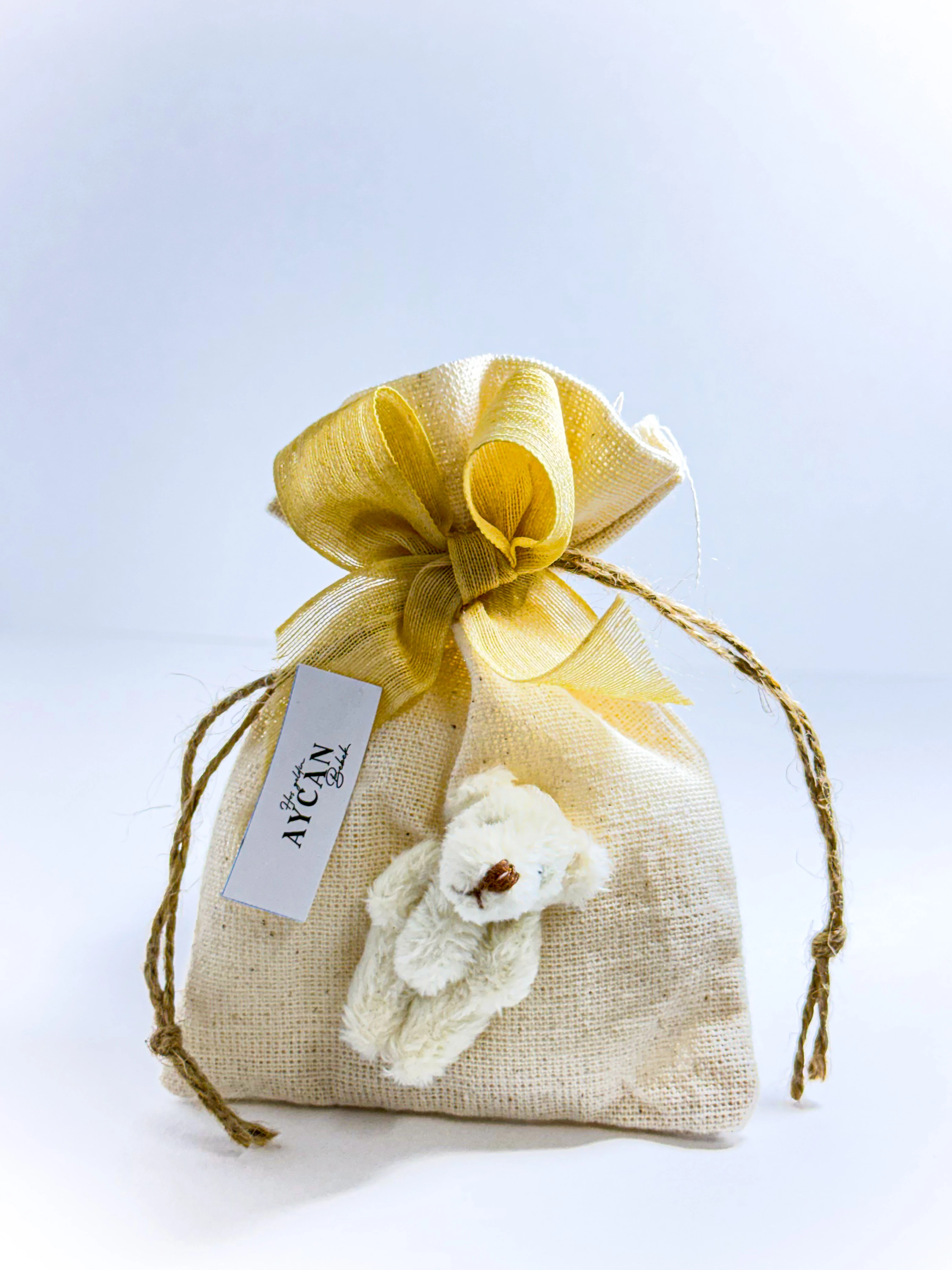 Ayıcık Süslemeli Lavanta Kesesi - 20 Adet - Doğum, Söz, Nişan, Düğün Hediyelikleri