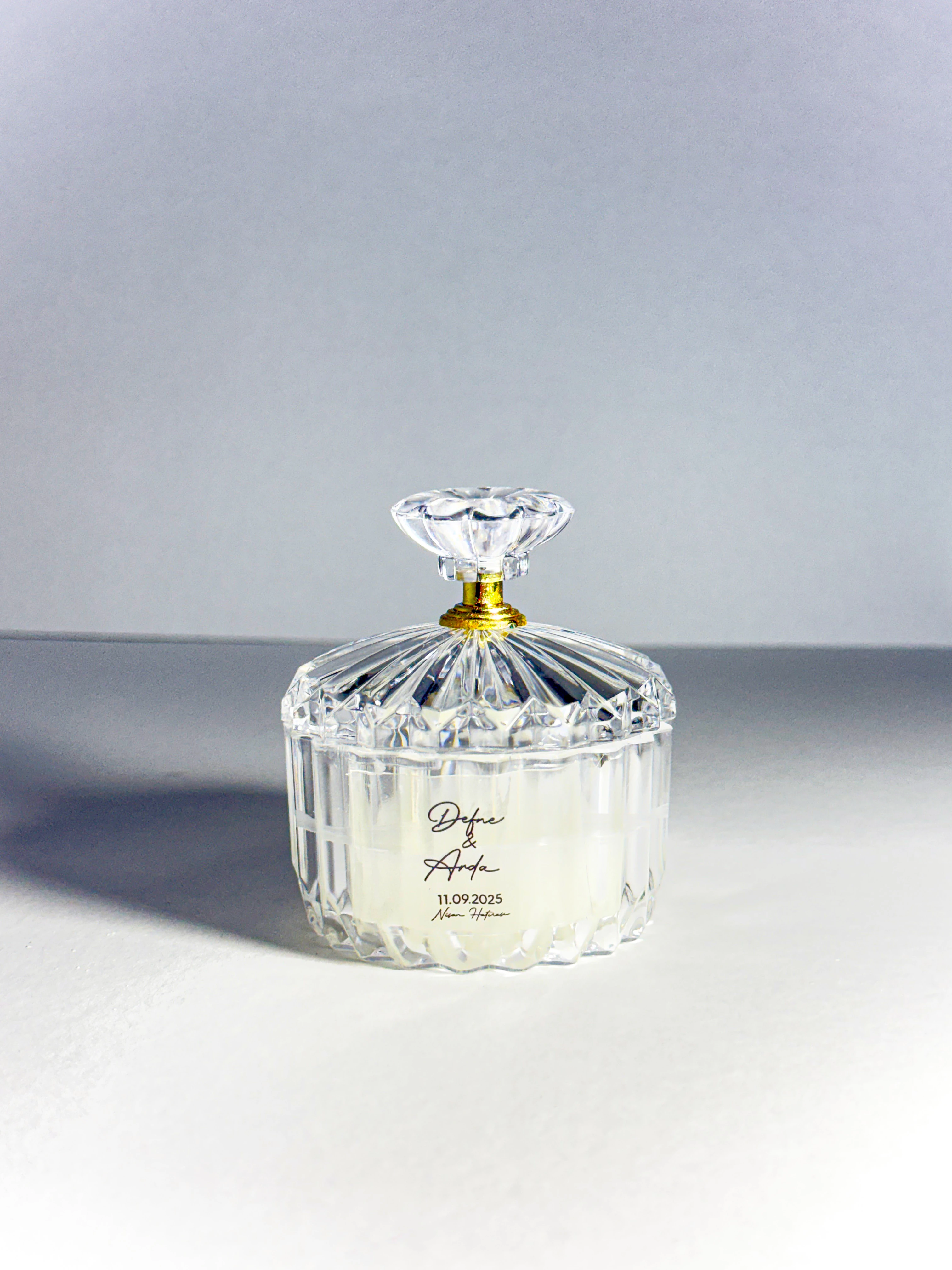 Kristal Kapaklı Dekoratif Mum - 20 Adet - Doğum, Söz, Nişan, Düğün Hediyelikleri