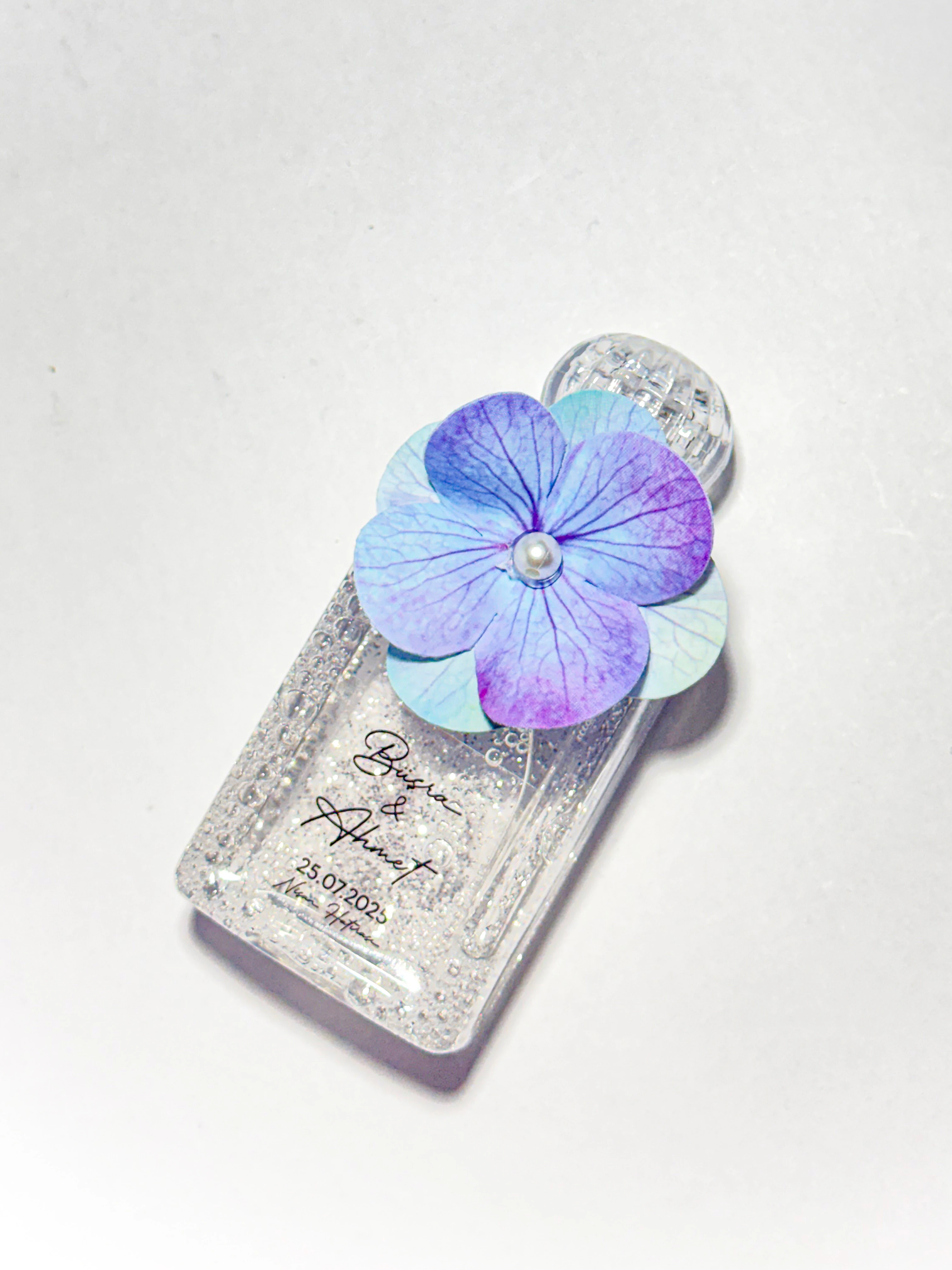 Plastik Şişede Dekoratif Kolonya - Soft Mavi- 20 Adet -Söz, Nişan, Düğün, Doğum Hediyelikleri