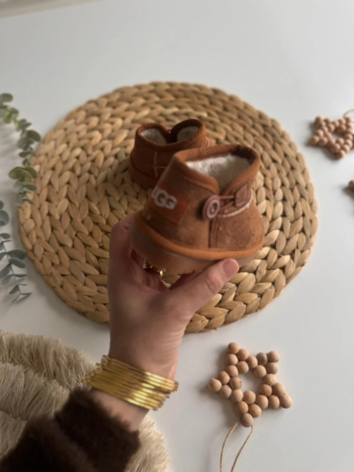 Taba Düğme Detaylı Ayakkabı