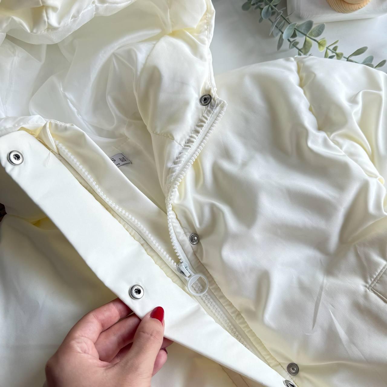 Unisex Beyaz Şişme Mont