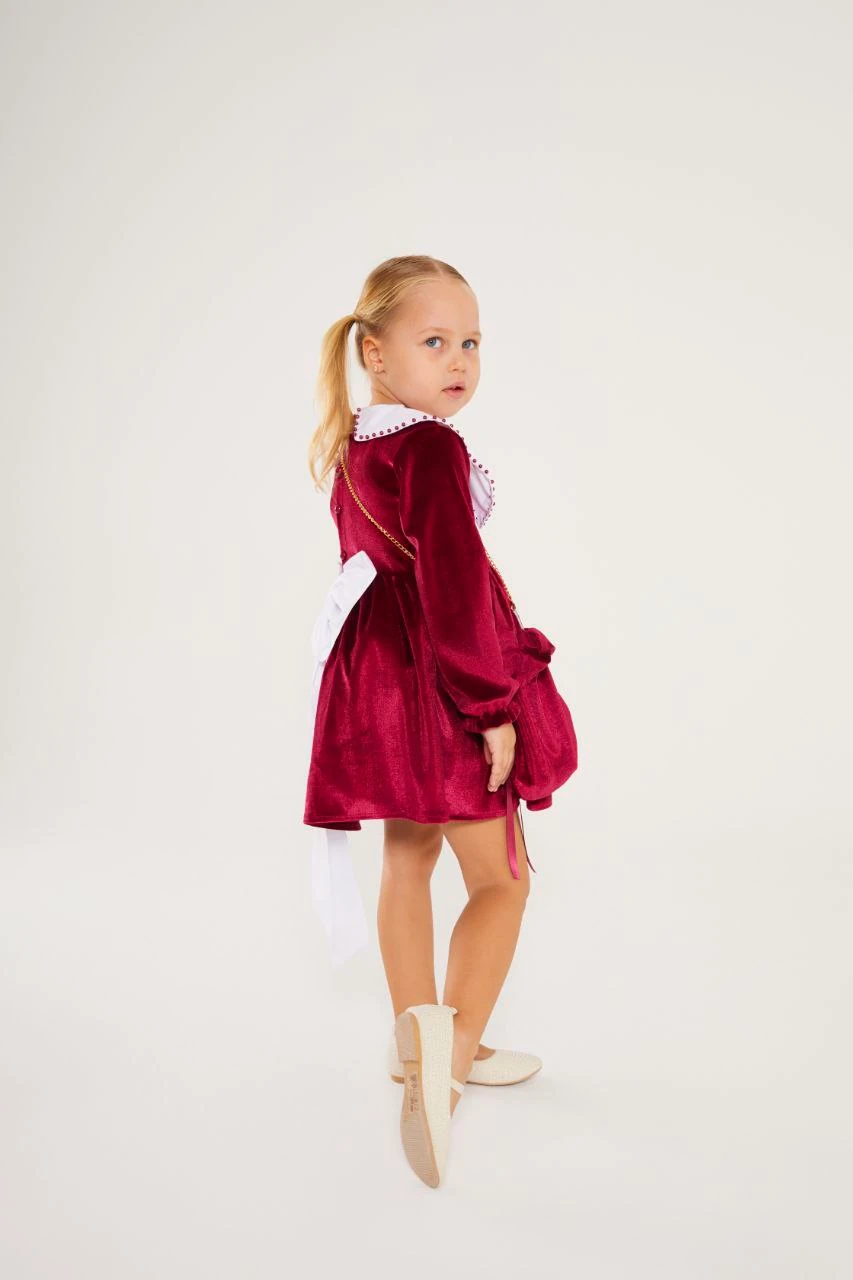 İnci Detaylı Kadife Elbise