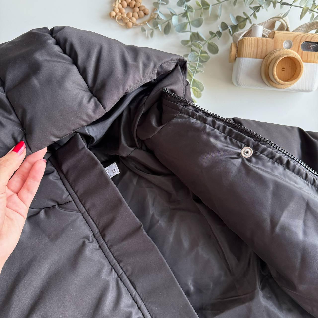 Unisex Siyah Şişme Mont