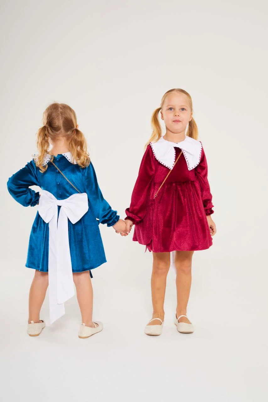 İnci Detaylı Kadife  Elbise2