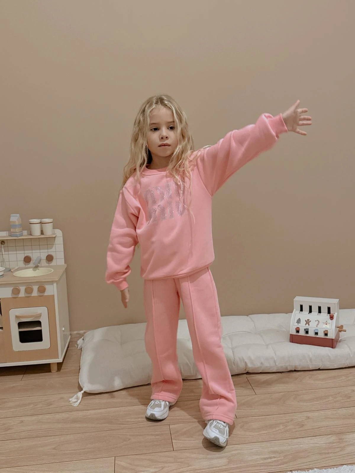 Pembe Mrk Baskılı Takım