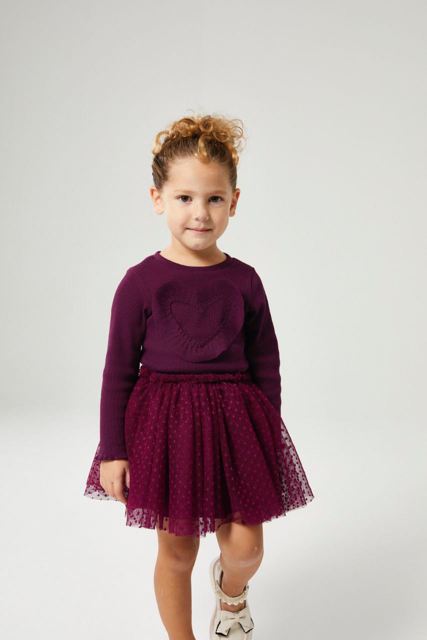 Kalp Detaylı Tütü Etekli Takım