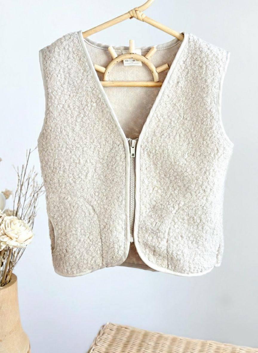 Krem Peluş Yelek