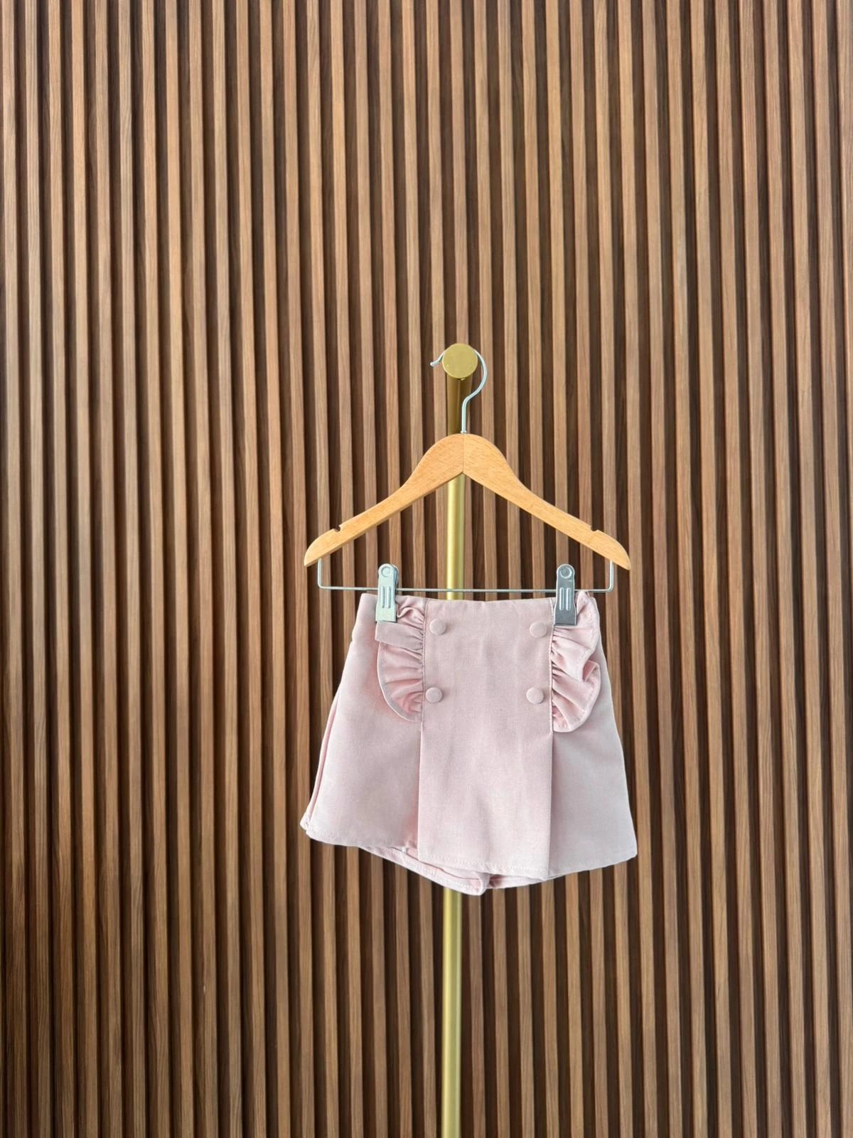 Pembe Peluş Yelekli Takım