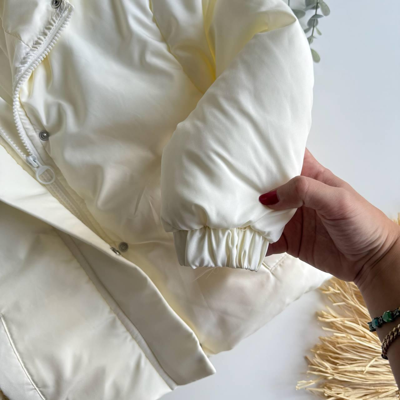 Unisex Beyaz Şişme Mont