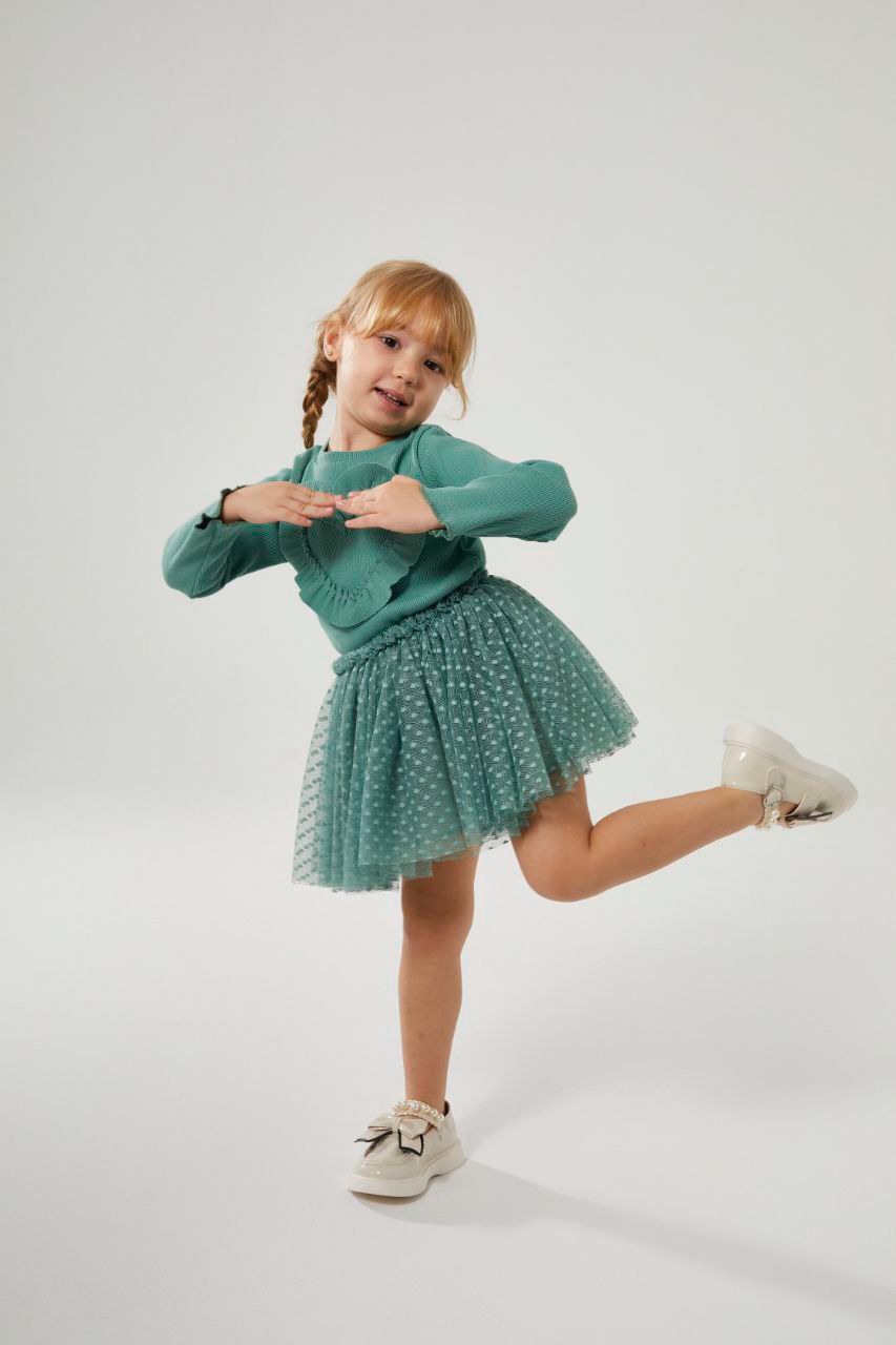 Kalp Detaylı Tütü Etekli Takım