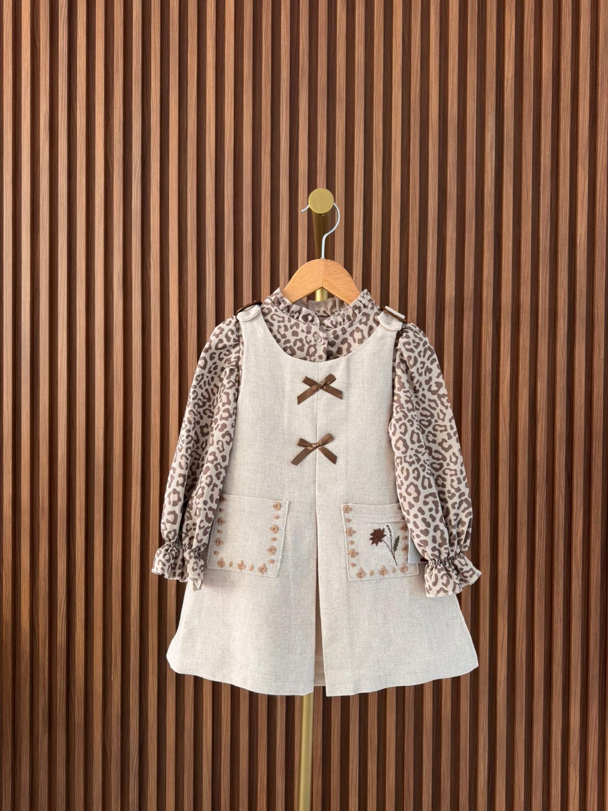 Leopar Gömlekli Elbise