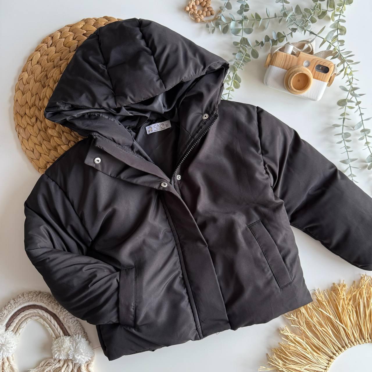 Unisex Siyah Şişme Mont