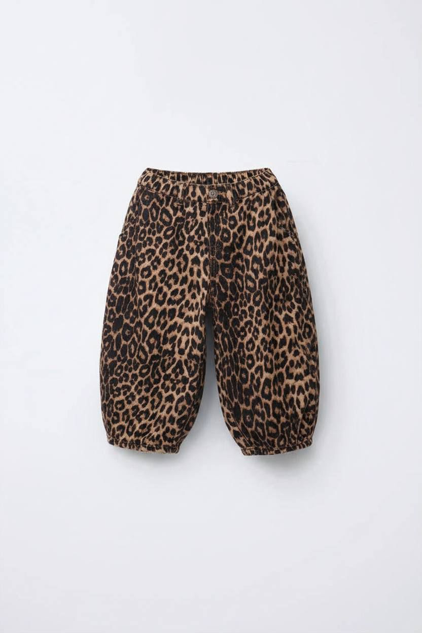 Leopar Desenli Balon Pantolon