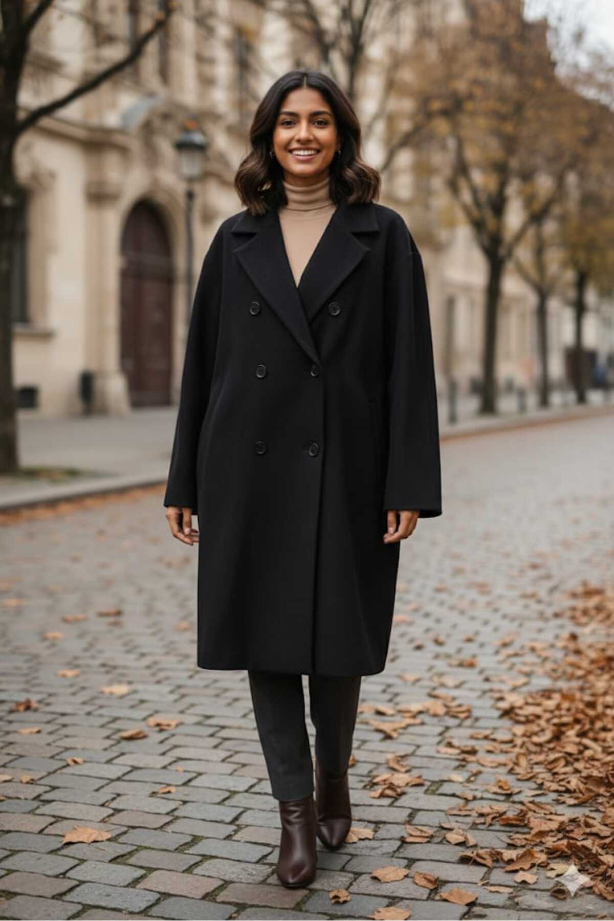 BATTAL BEDEN KRUVAZA KESİM SİYAH RENK KAŞE KABAN