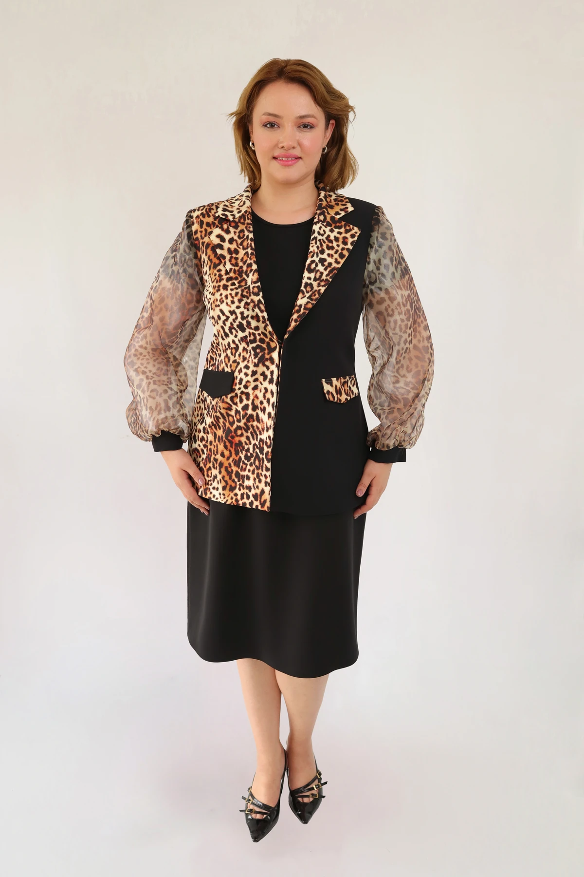 Büyük Beden Ceket Bluz Takım