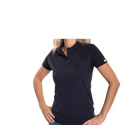ESD Antistatic Work Safety Polo T-Shirt with Breast Pocket Unisex Unisex Navy Blue 2009PGESDNVB