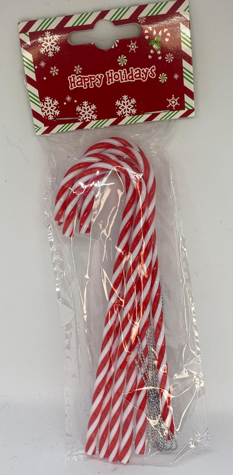 6 lı Baston Şeker  Ağaç Süsü