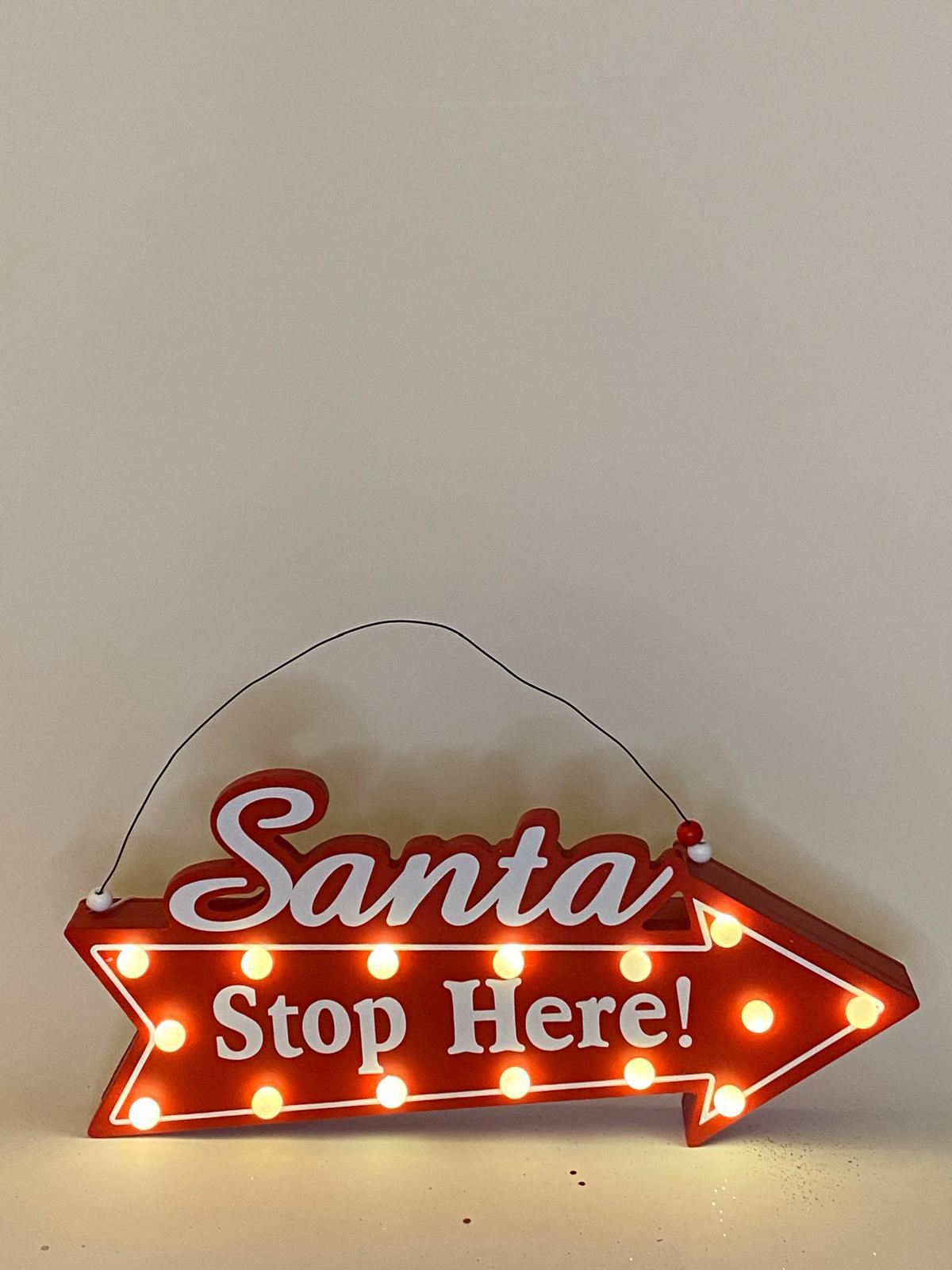 Işıklı Noel Baba Burada Yazısı