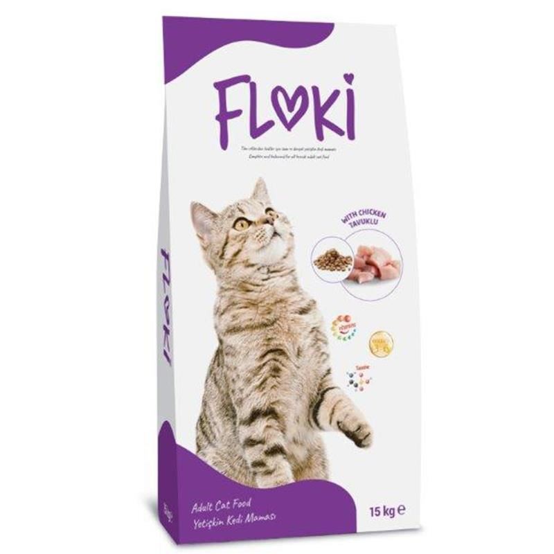 FLOKİ TAVUKLU KEDİ MAMASI 15KG