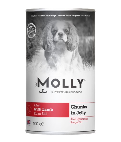 MOLLY KONSERVE YETİŞKİN KÖPEK JÖLELİ KUZULU 400g