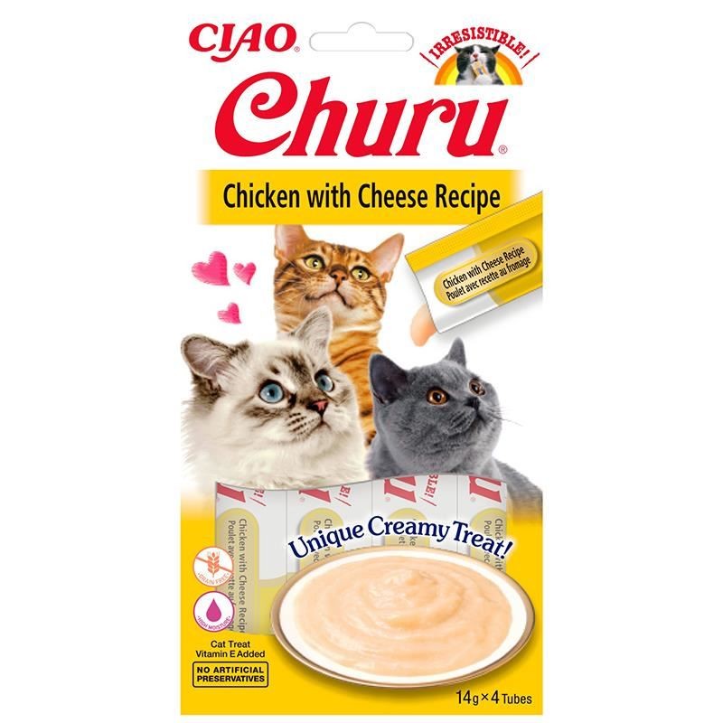 Ciao Churu Cream Tavuklu ve Peynirli Kedi Ödül Kreması 4 x 14 Gr