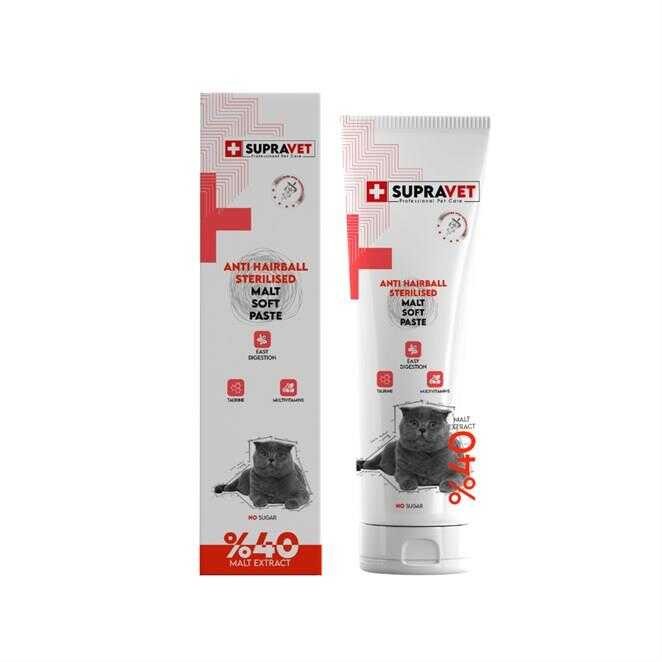 SUP004 Supravet Sterılısed Antı Hairball Kısırlaştırılmış Kedi Malt Paste 100 Gr