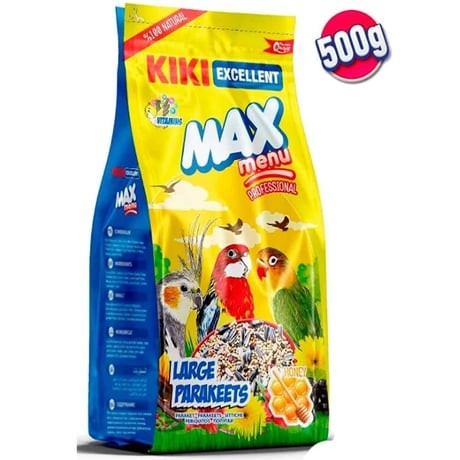 KIKI EXCELLENT KUŞ MAX. MENU BÜYÜK PARAKET YEMİ 500GR 16ADET