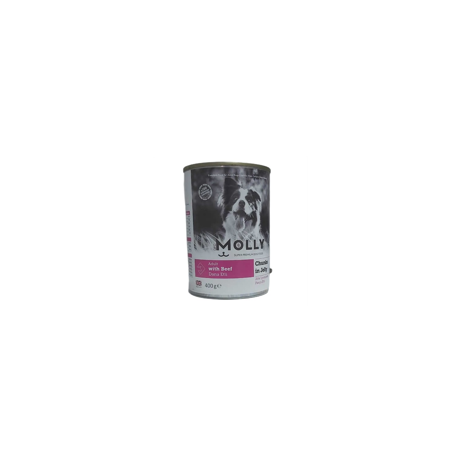 MOLLY KONSERVE YETİŞKİN KÖPEK JÖLELİ BİFTEKLİ PARÇA ETLİ 400g