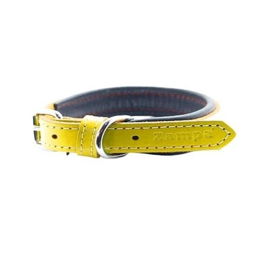 Zampa Yumuşak Dokulu Gerçek Deri Soho Köpek Boyun Tasması 2x42 cm Sarı