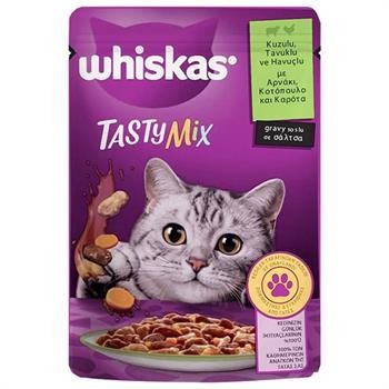 whiskas tastmix kuzulu tavuklu ve havuclu gravy soslu yaş mama